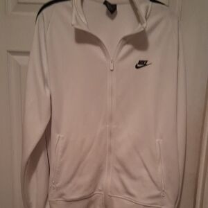 Nike White Zip-Up Sweat Jacket
